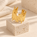 Aureline Molten-Bar Cuff Ring - Luzy Jewels