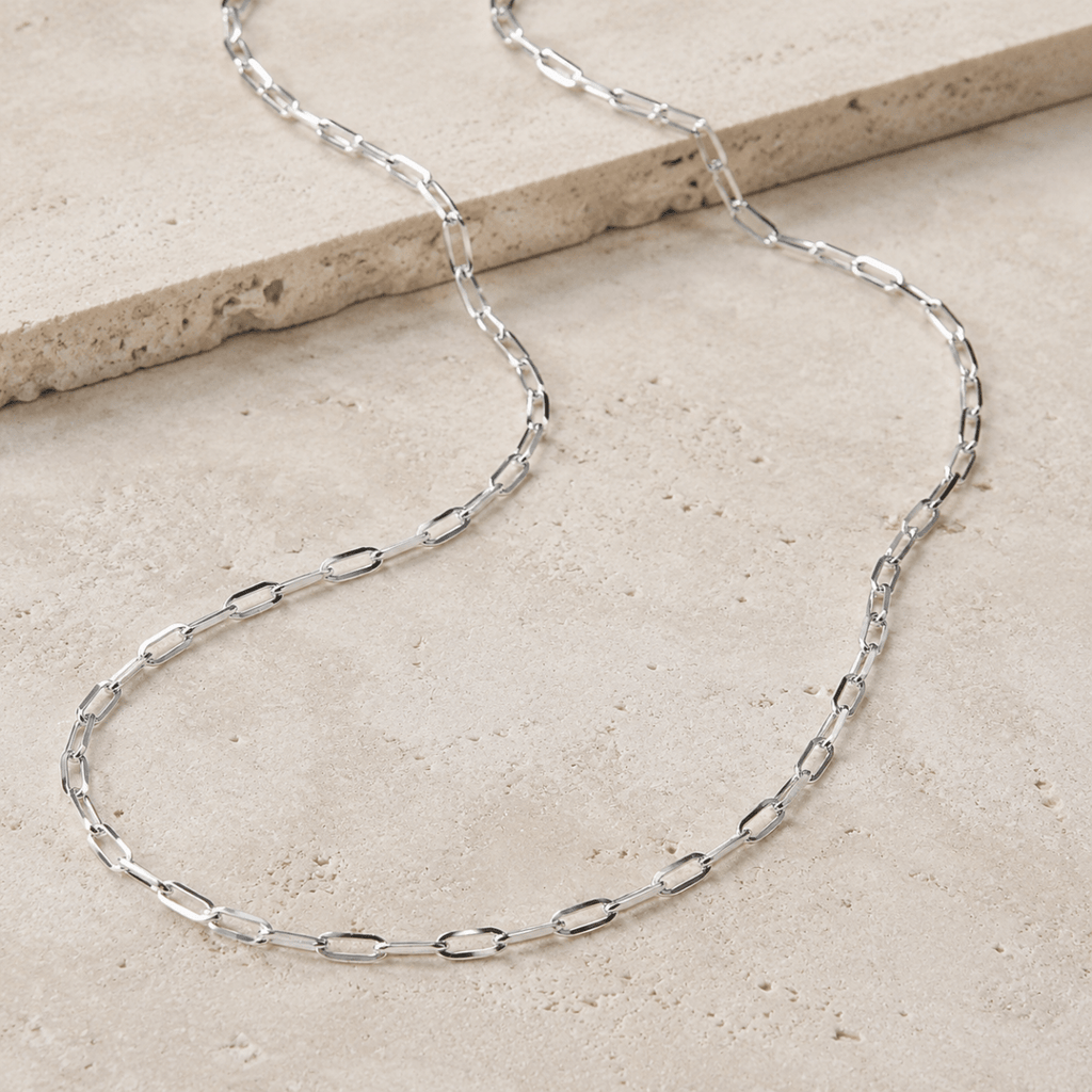 Auretta Slender Paperclip Chain Necklace - Luzy Jewels