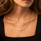 Auretta Slender Paperclip Chain Necklace - Luzy Jewels