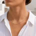 Auretta Slender Paperclip Chain Necklace - Luzy Jewels