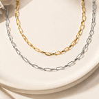 Auretta Slender Paperclip Chain Necklace - Luzy Jewels