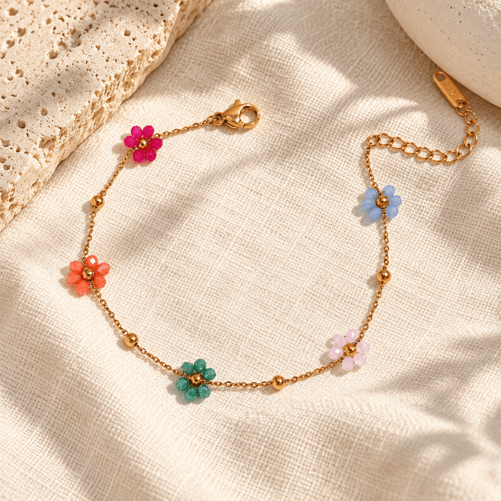 Azellia Glass Flower Bracelet - Luzy Jewels
