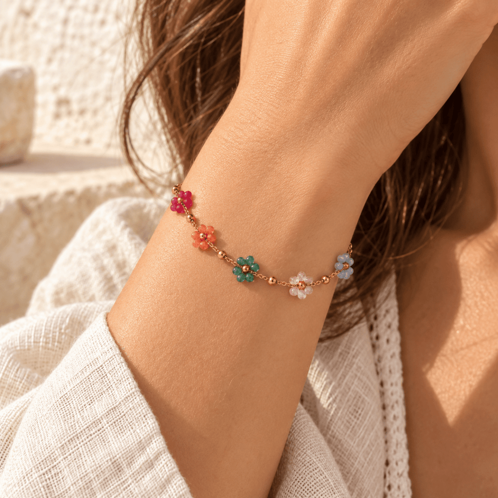 Azellia Glass Flower Bracelet - Luzy Jewels