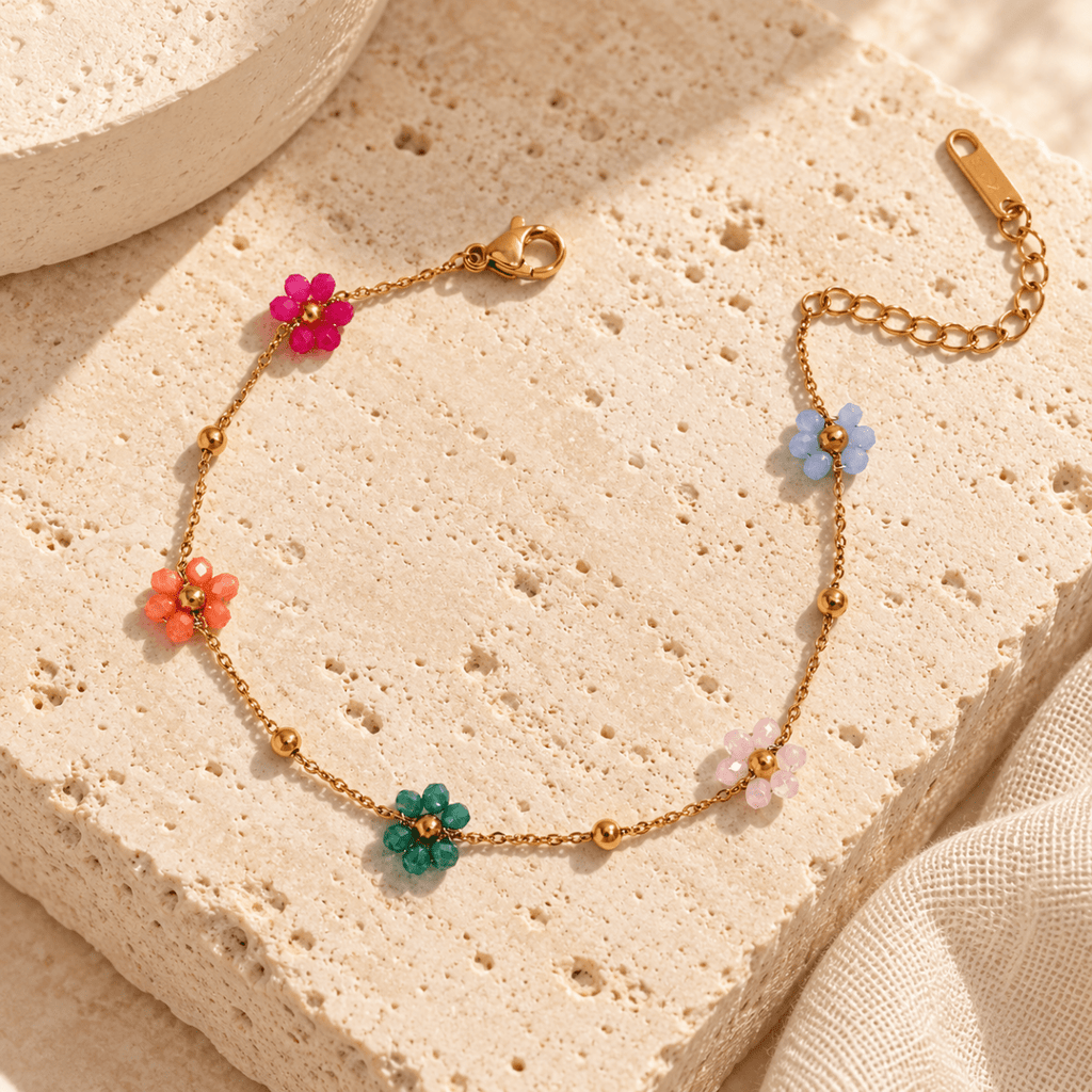 Azellia Glass Flower Bracelet - Luzy Jewels
