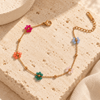 Azellia Glass Flower Bracelet - Luzy Jewels