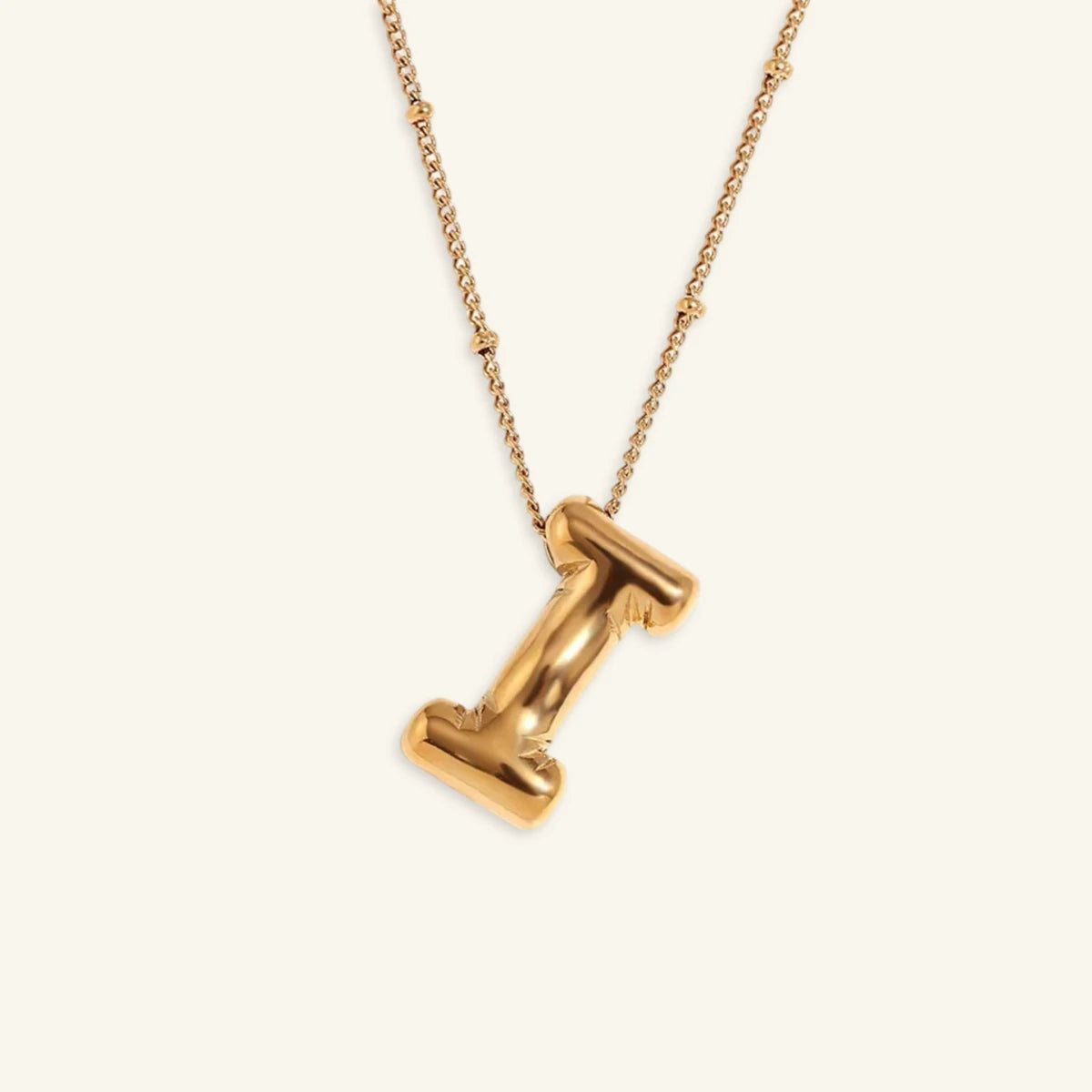 Balloon Gold Initial Necklace - Luzy Jewels