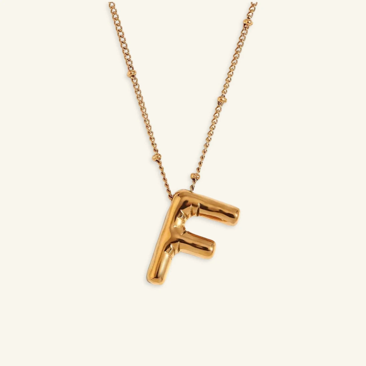 Balloon Gold Initial Necklace - Luzy Jewels