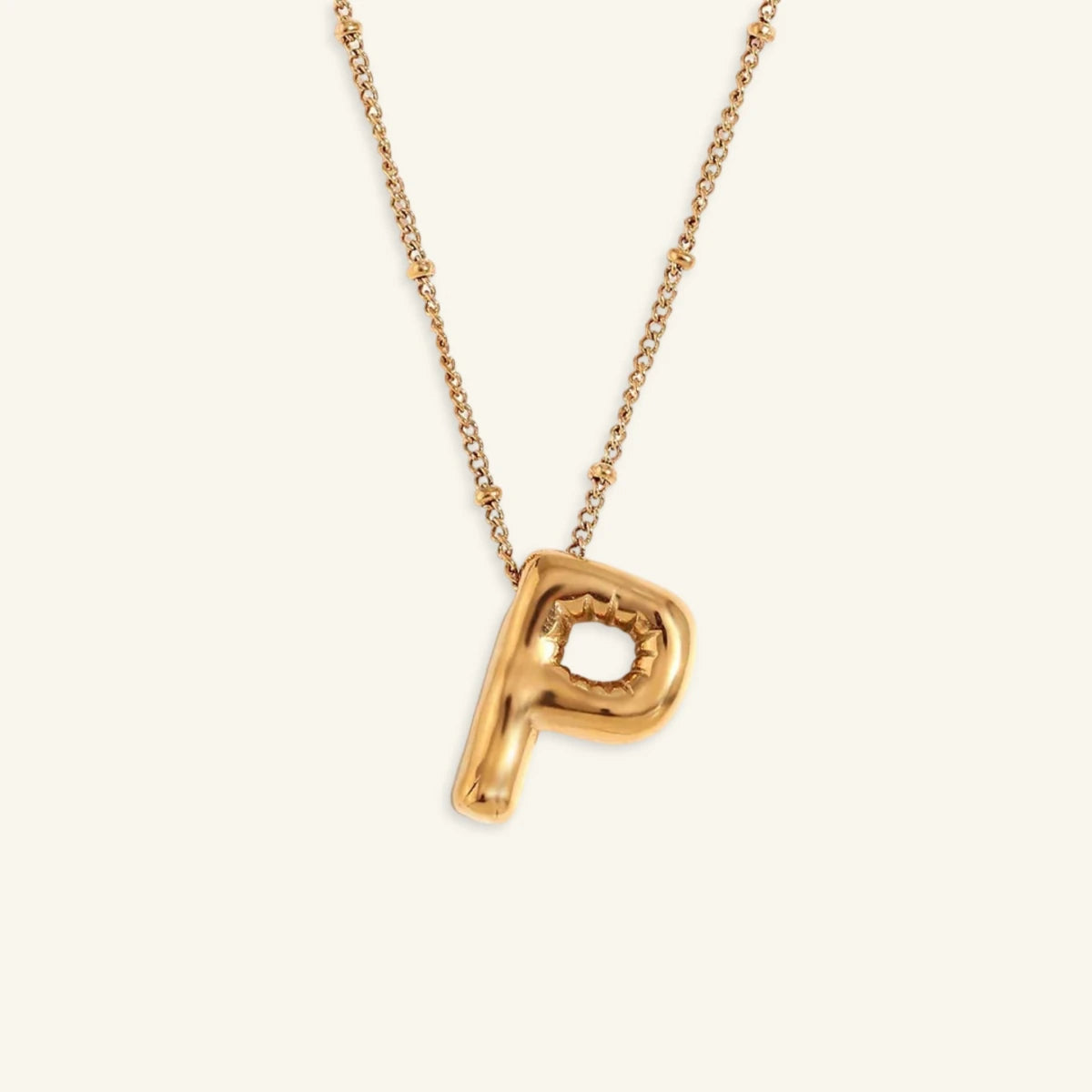 Balloon Gold Initial Necklace - Luzy Jewels