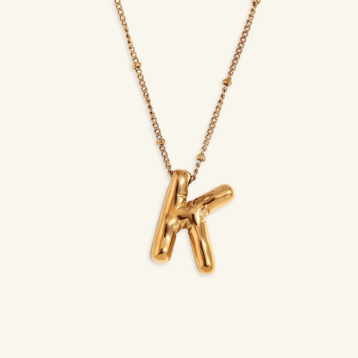Balloon Gold Initial Necklace - Luzy Jewels