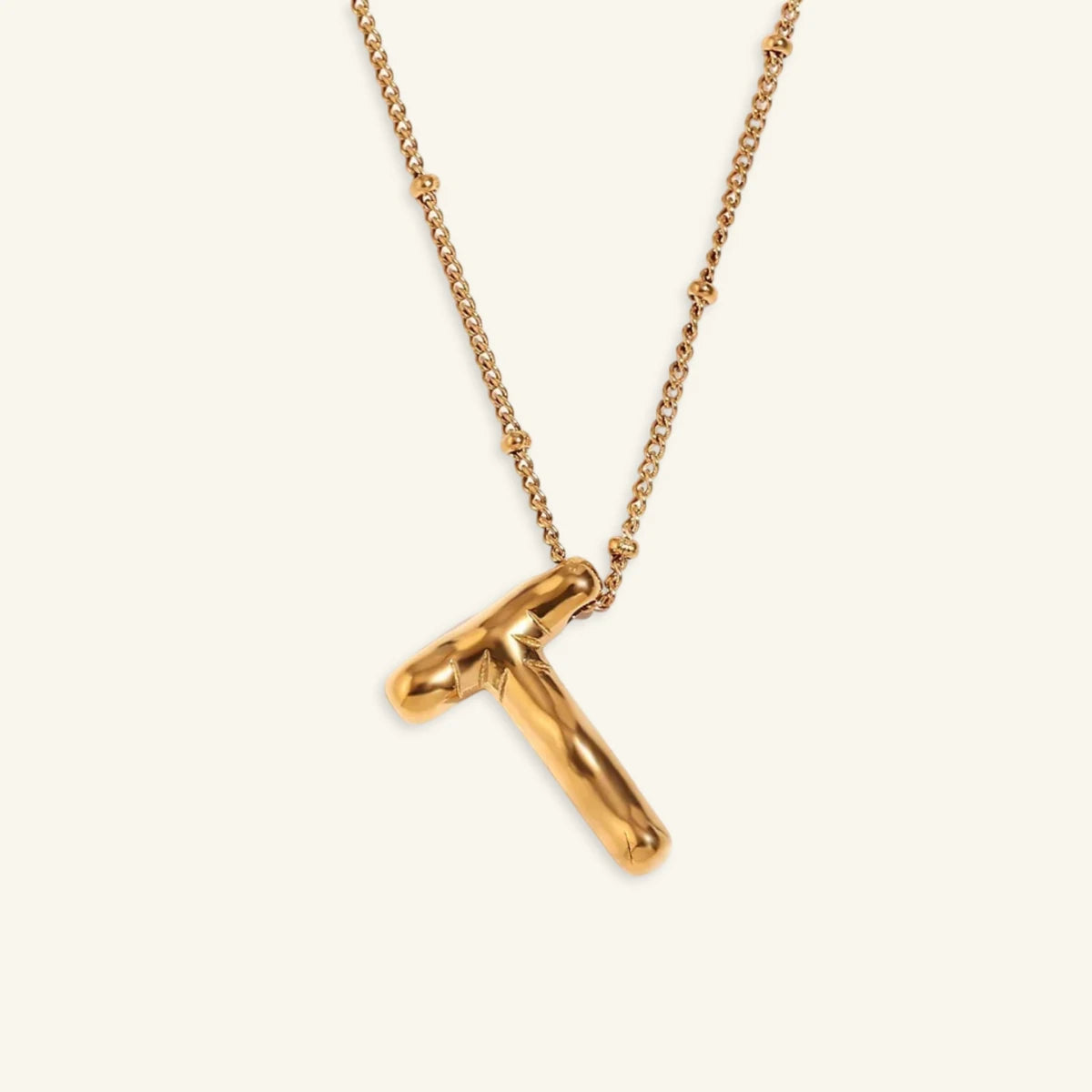 Balloon Gold Initial Necklace - Luzy Jewels