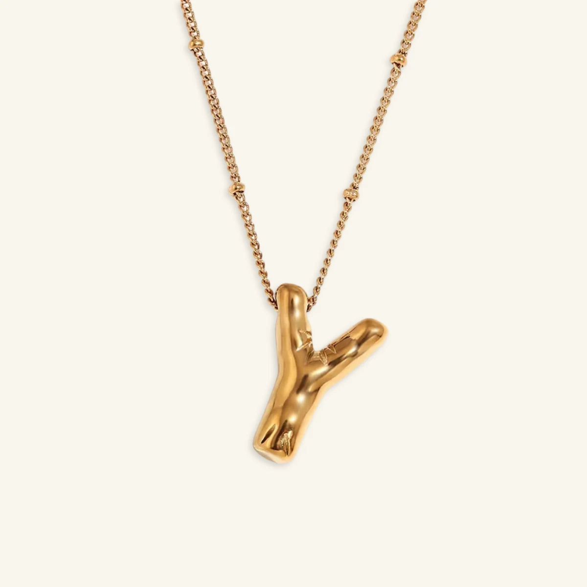 Balloon Gold Initial Necklace - Luzy Jewels