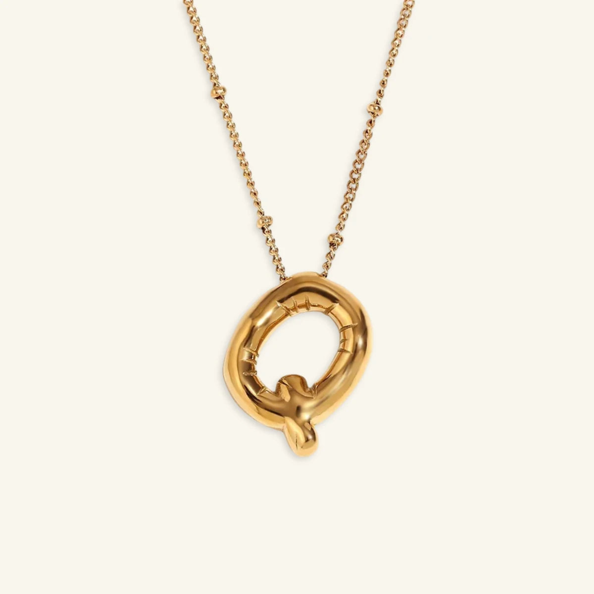 Balloon Gold Initial Necklace - Luzy Jewels