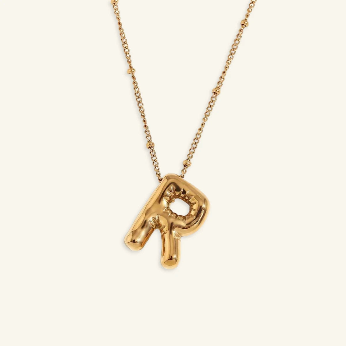 Balloon Gold Initial Necklace - Luzy Jewels