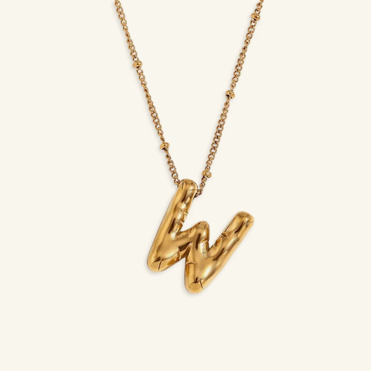 Balloon Gold Initial Necklace - Luzy Jewels