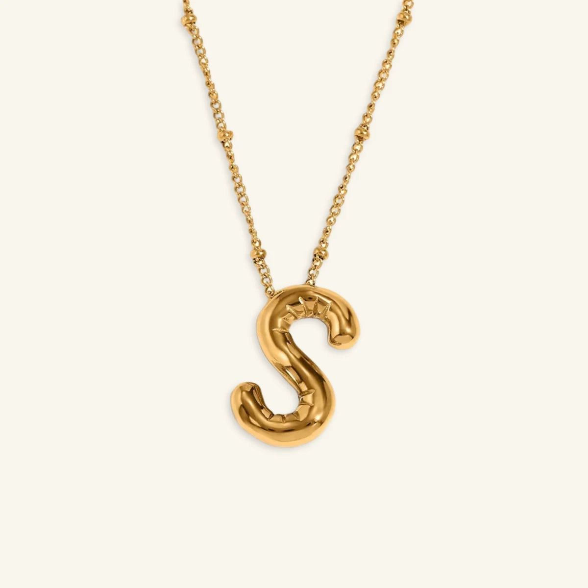 Balloon Gold Initial Necklace - Luzy Jewels