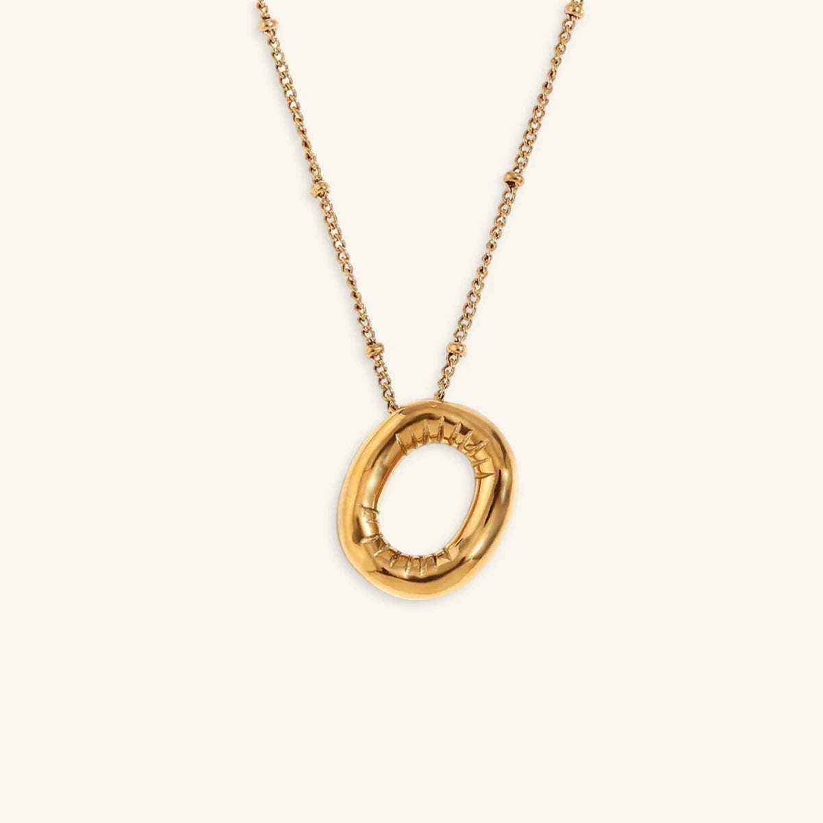 Balloon Gold Initial Necklace - Luzy Jewels