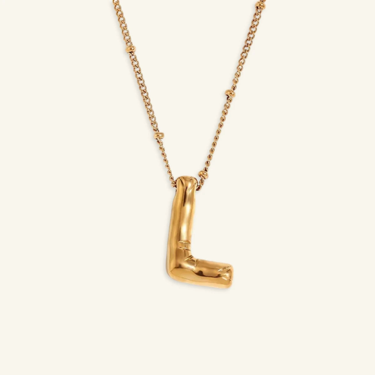 Balloon Gold Initial Necklace - Luzy Jewels