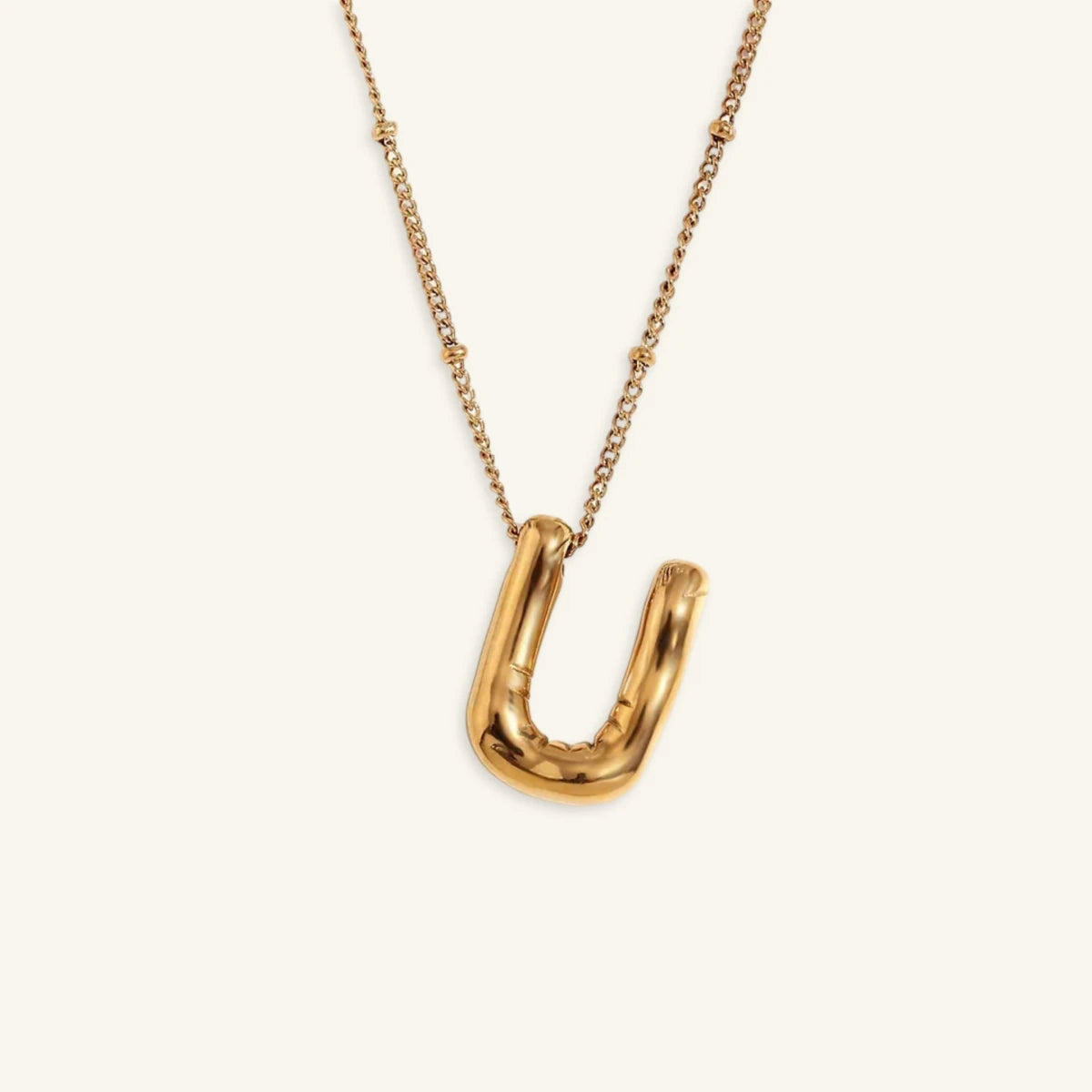 Balloon Gold Initial Necklace - Luzy Jewels