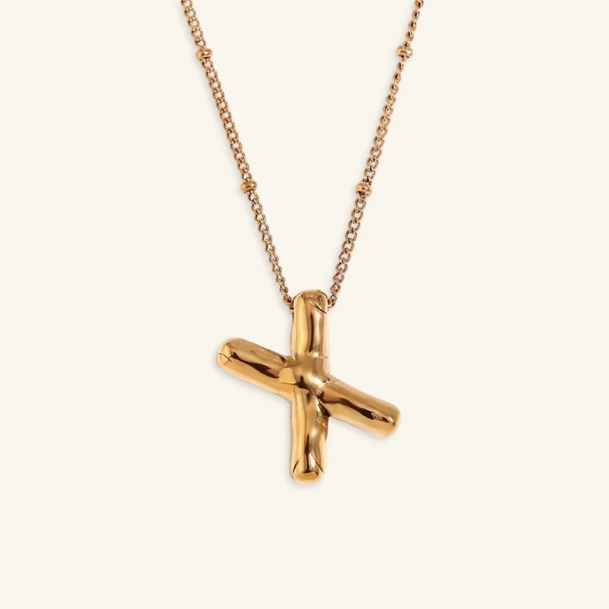 Balloon Gold Initial Necklace - Luzy Jewels