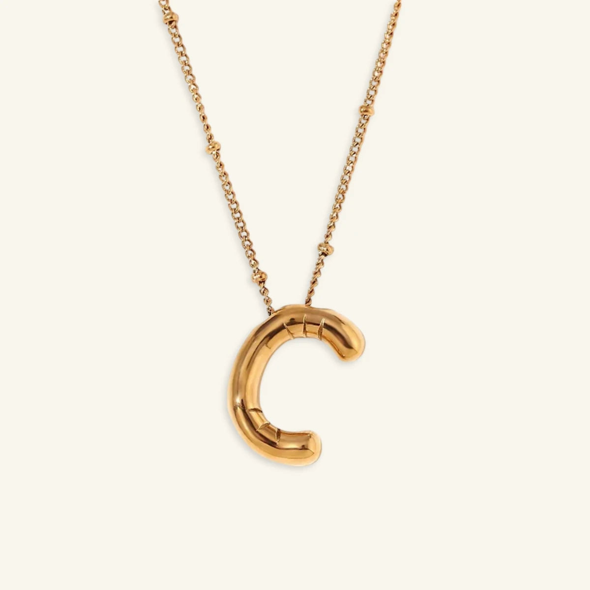 Balloon Gold Initial Necklace - Luzy Jewels
