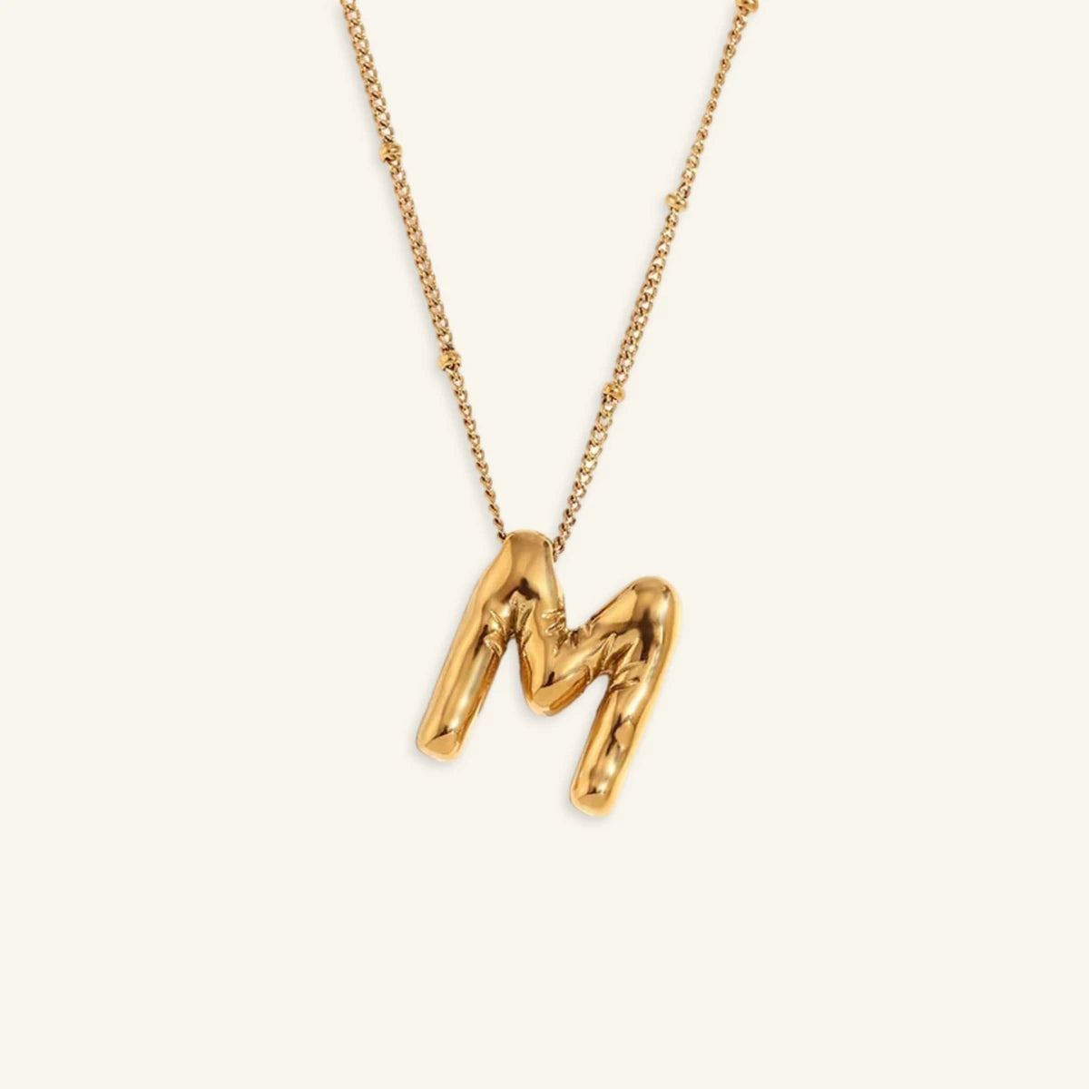 Balloon Gold Initial Necklace - Luzy Jewels
