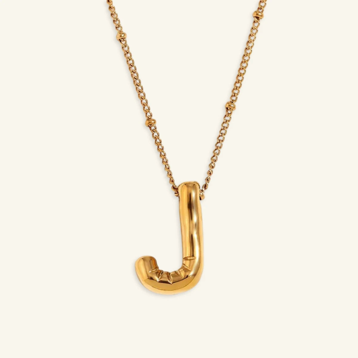 Balloon Gold Initial Necklace - Luzy Jewels