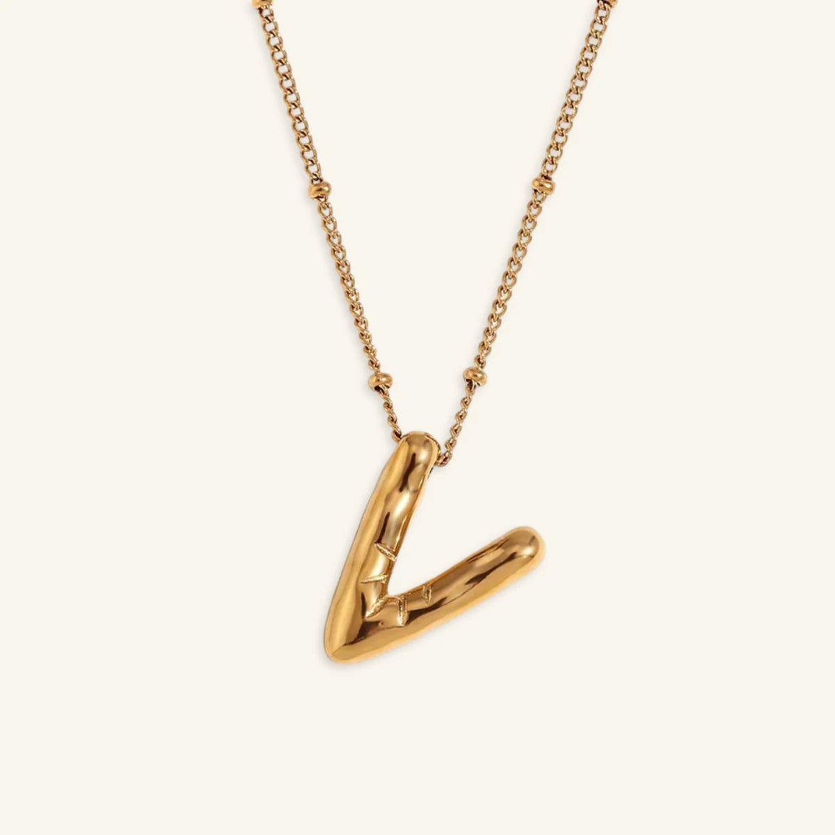 Balloon Gold Initial Necklace - Luzy Jewels
