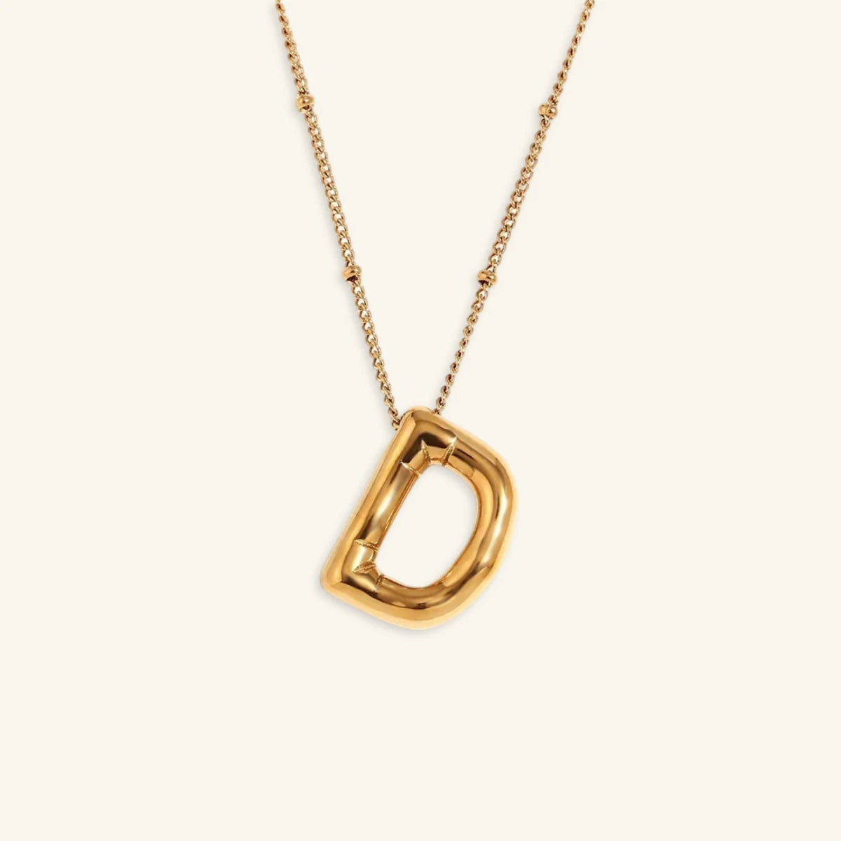 Balloon Gold Initial Necklace - Luzy Jewels