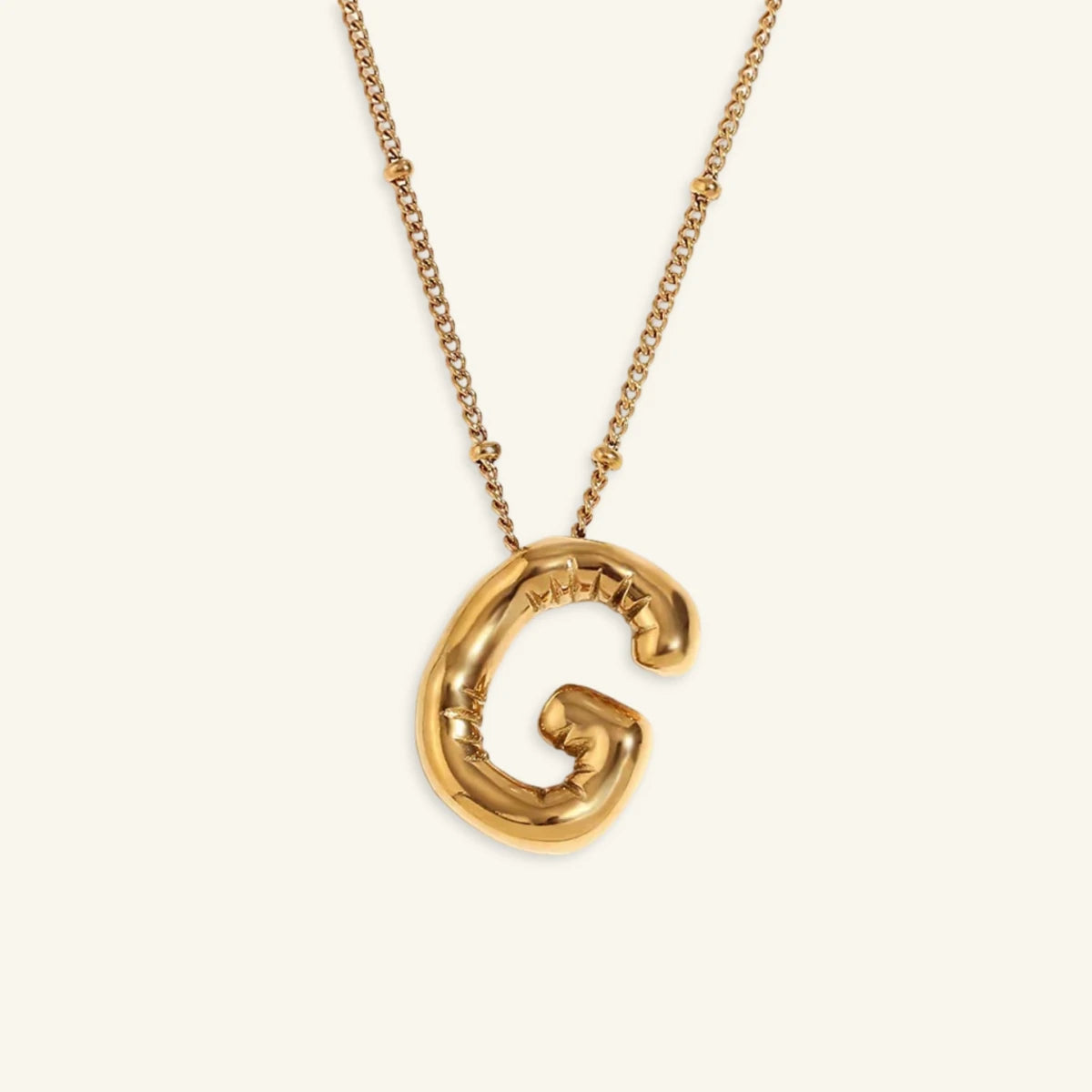 Balloon Gold Initial Necklace - Luzy Jewels