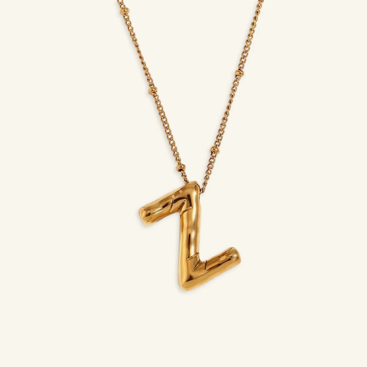 Balloon Gold Initial Necklace - Luzy Jewels
