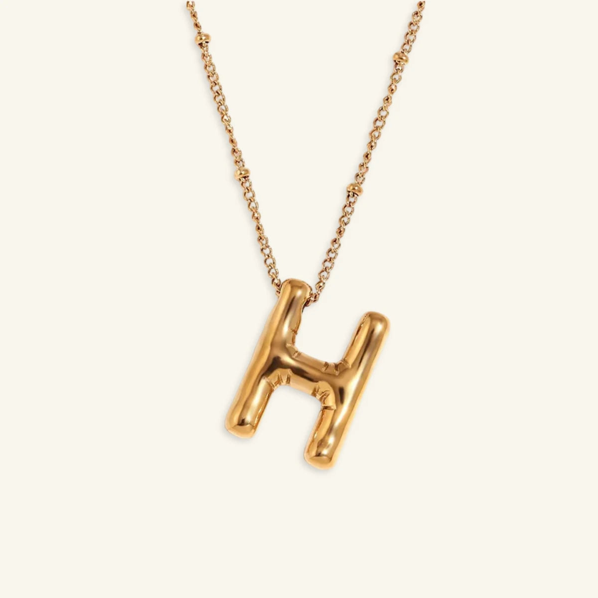 Balloon Gold Initial Necklace - Luzy Jewels
