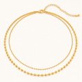 Bellina Double Ball Chain Necklace - Luzy Jewels