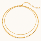 Bellina Double Ball Chain Necklace - Luzy Jewels