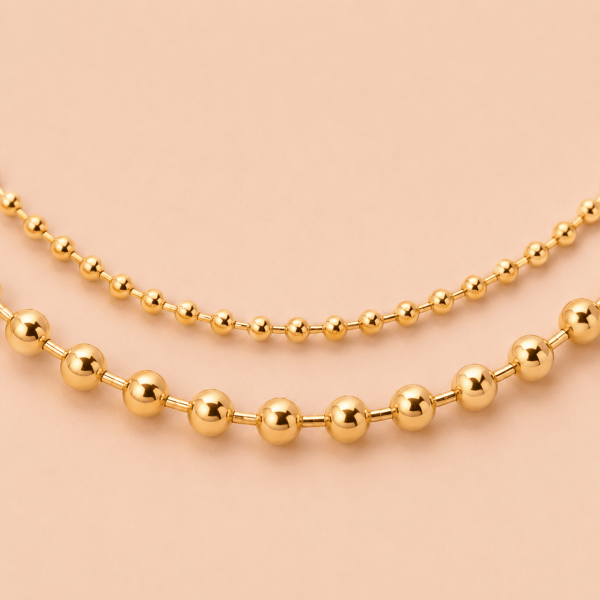 Bellina Double Ball Chain Necklace - Luzy Jewels