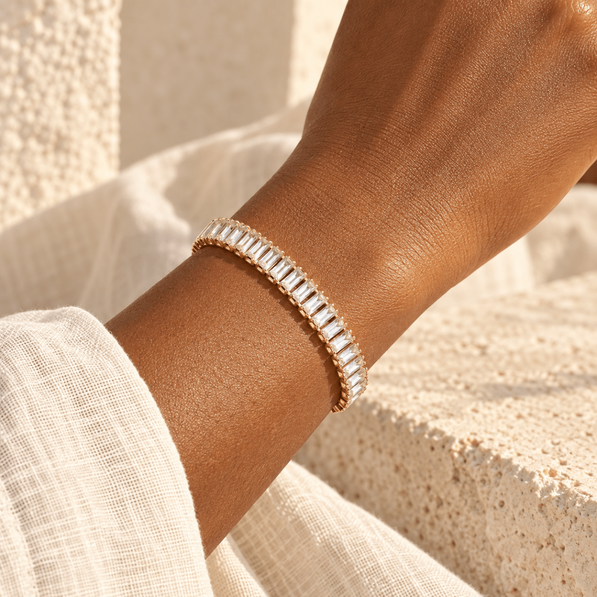 Brenelle Baguette Tennis Bracelet - Luzy Jewels