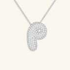 Bubble Letter Initial Necklace - Luzy Jewels