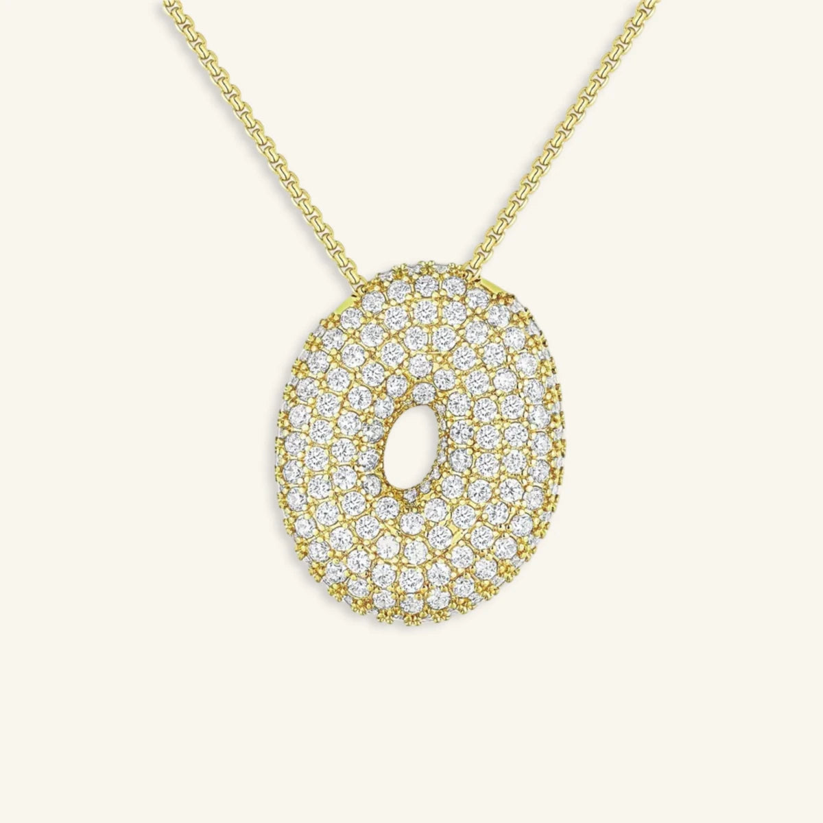 Bubble Letter Initial Necklace - Luzy Jewels