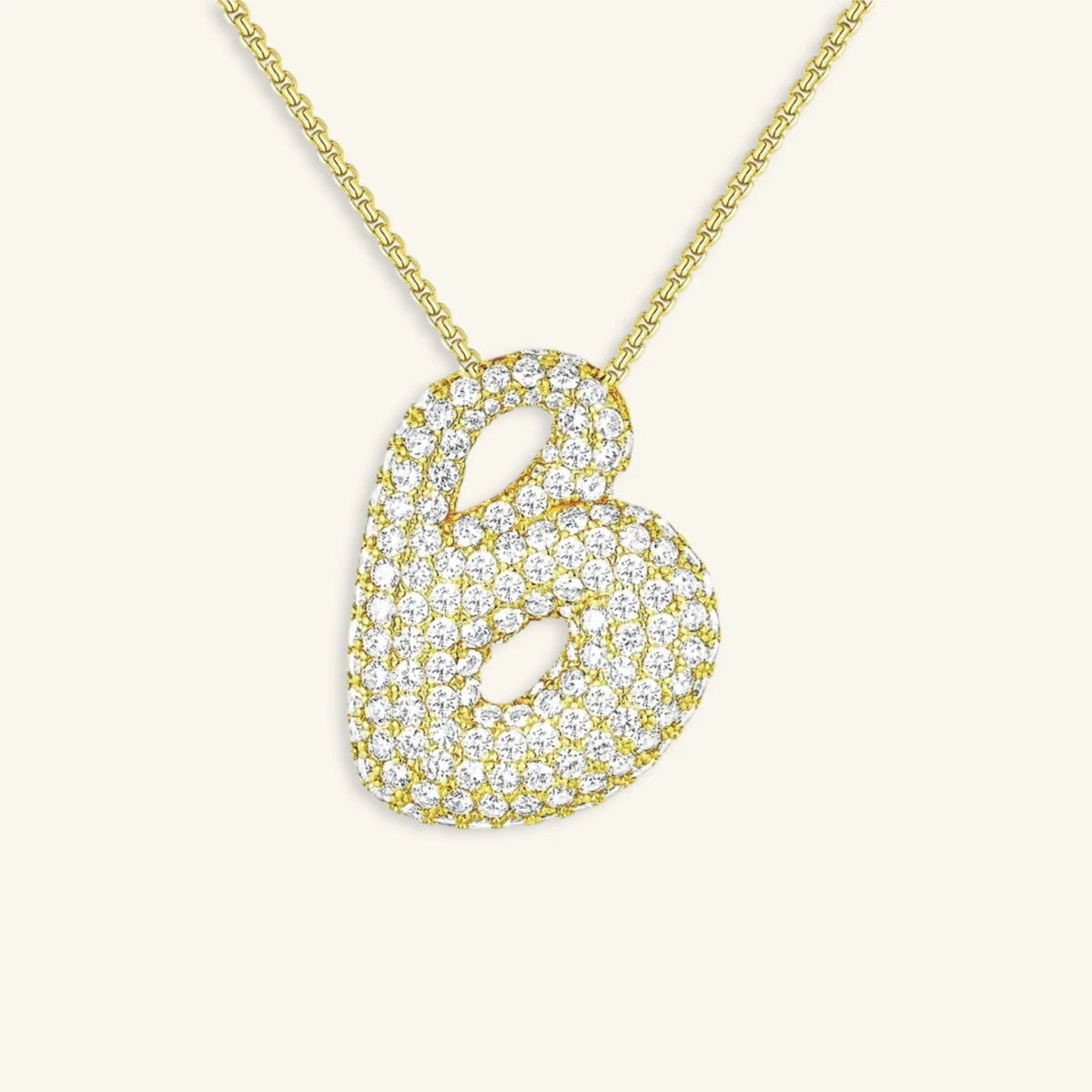 Bubble Letter Initial Necklace - Luzy Jewels