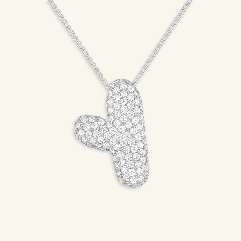 Bubble Letter Initial Necklace - Luzy Jewels