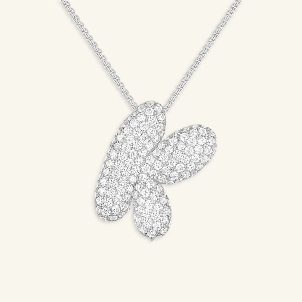 Bubble Letter Initial Necklace - Luzy Jewels