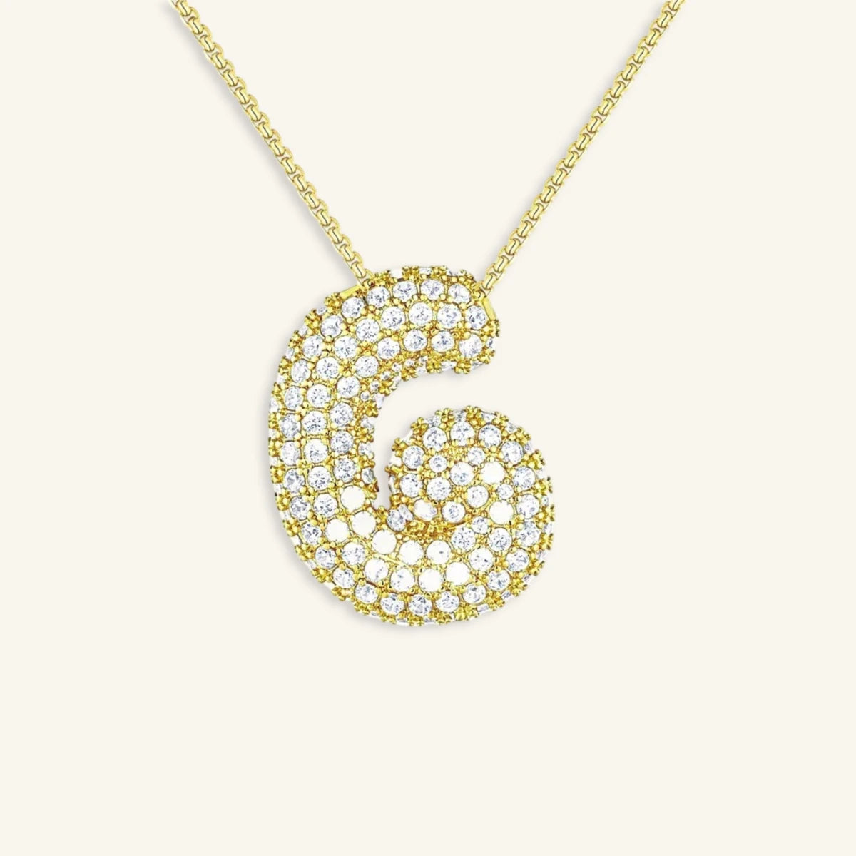 Bubble Letter Initial Necklace - Luzy Jewels