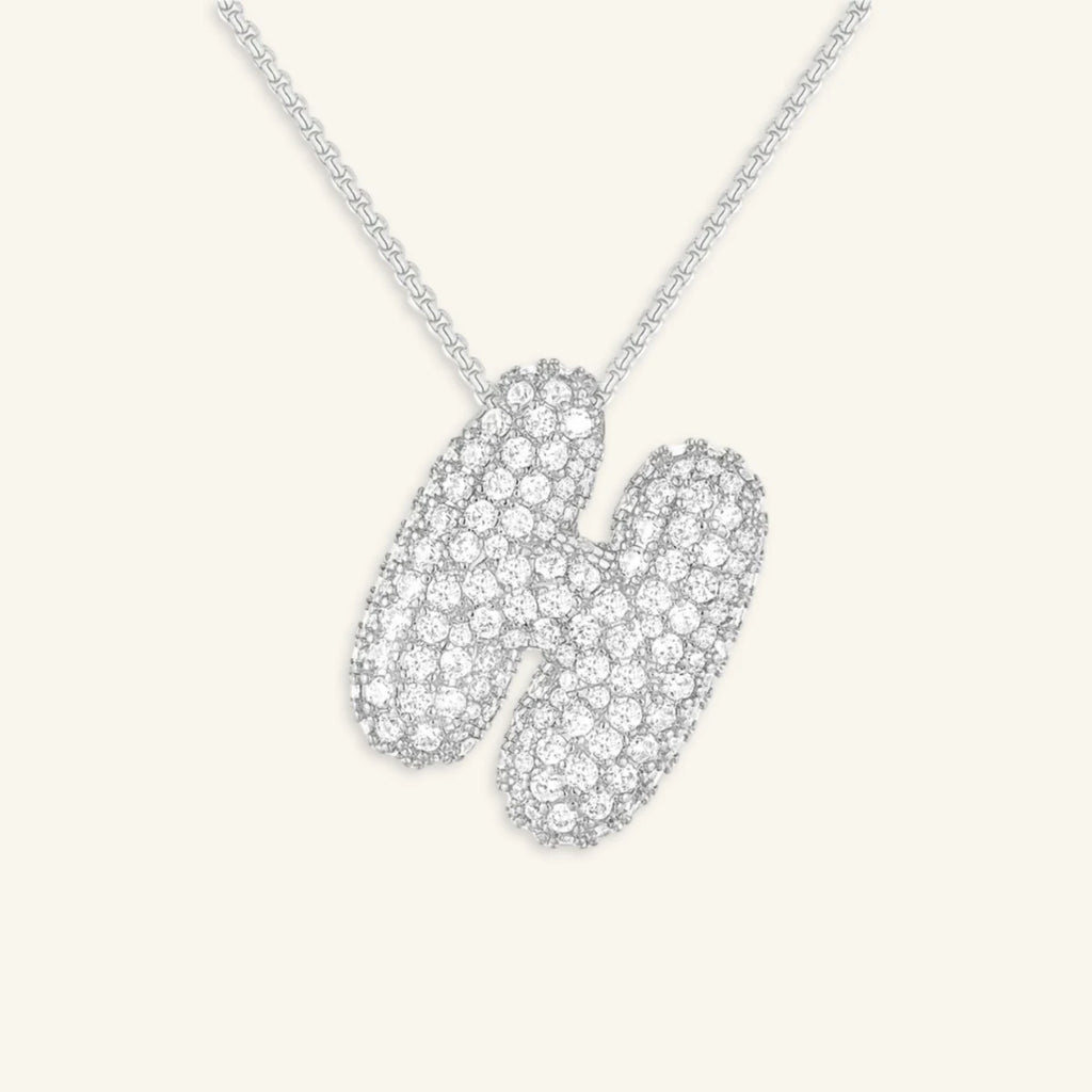 Bubble Letter Initial Necklace - Luzy Jewels