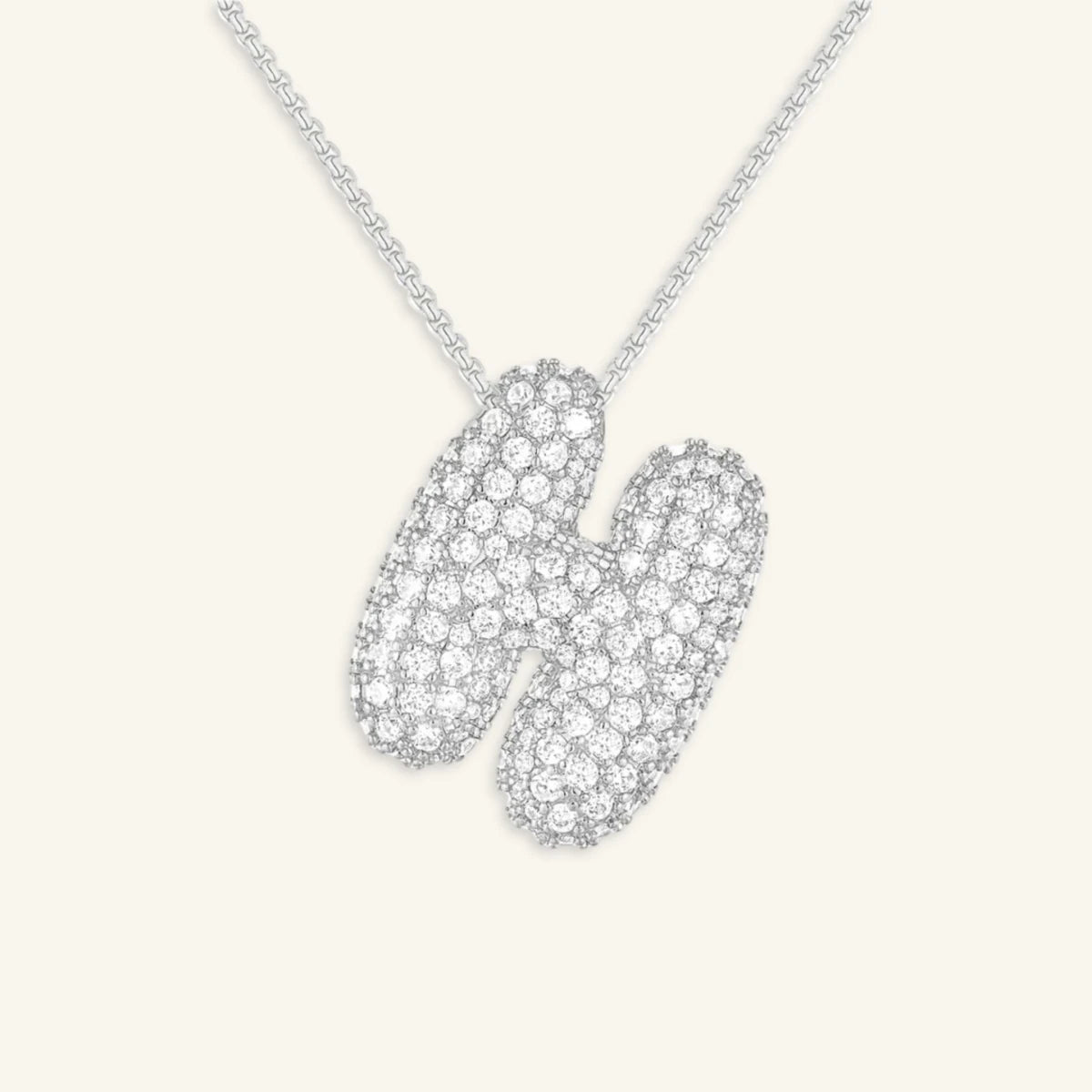 Bubble Letter Initial Necklace - Luzy Jewels