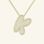 Bubble Letter Initial Necklace - Luzy Jewels