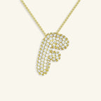 Bubble Letter Initial Necklace - Luzy Jewels
