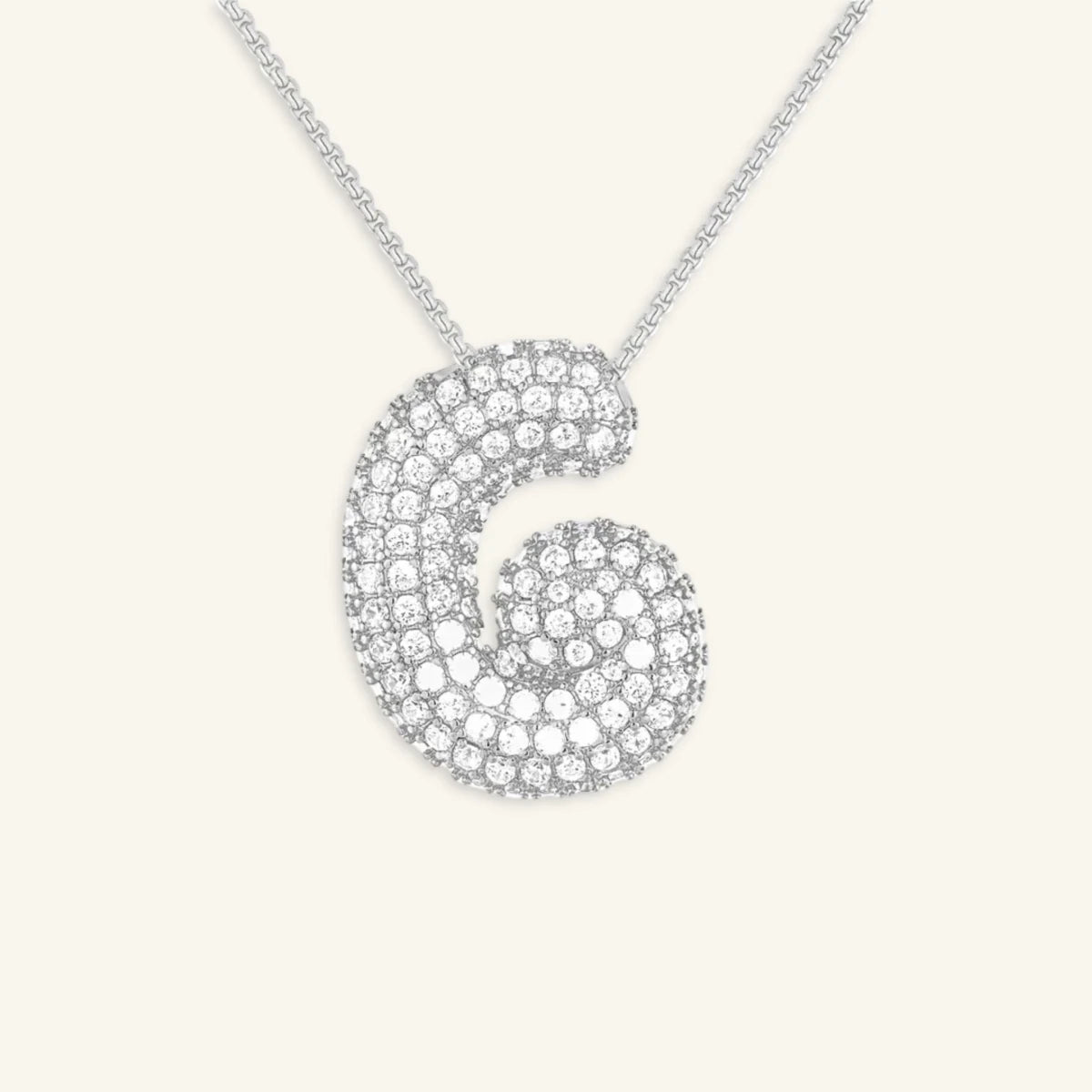 Bubble Letter Initial Necklace - Luzy Jewels