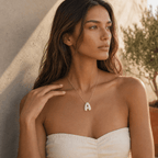 Bubble Letter Initial Necklace - Luzy Jewels