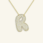 Bubble Letter Initial Necklace - Luzy Jewels