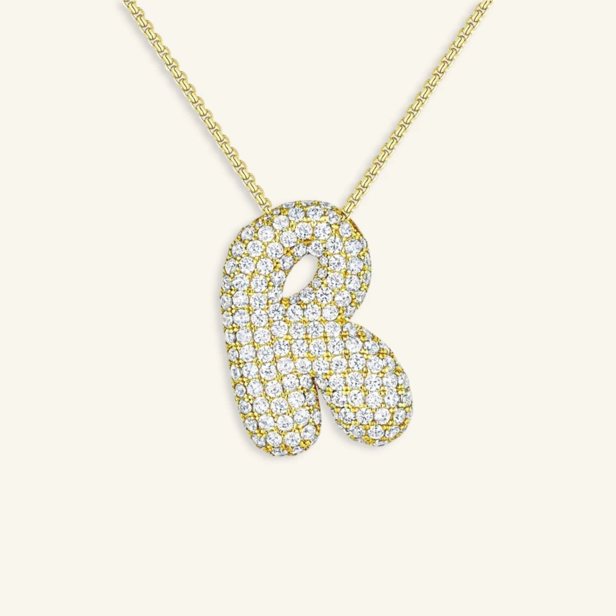 Bubble Letter Initial Necklace - Luzy Jewels