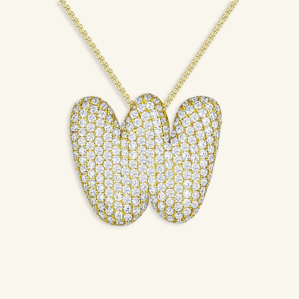 Bubble Letter Initial Necklace - Luzy Jewels